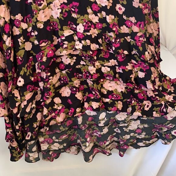 PLENTY BY TRACY REESE DAPPLED ROSES FLOUNCED TIERED MIDI DRESS SMALL NWT NEW - Picture 6 of 9